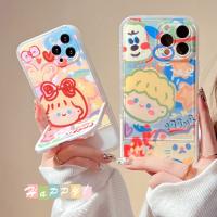 เคสโทรศัพท์มือถือแบบนิ่ม ลายการ์ตูนกราฟฟิตี้ พร้อมที่ตั้งวาง สําหรับfor  iPhone 13promax 12 xs 11 XR Plus Pro Max Mini-III