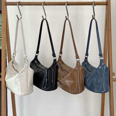 2022ใหม่กระเป๋าสตรีสไตล์เกาหลีซิปกระเป๋าถือขนาดเล็กหนัง PU นุ่มสุภาพสตรีกระเป๋าสะพายผู้หญิง Oxter กระเป๋าทั้ง Sale