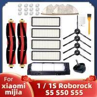 ล้อผ้าไม้ถูพื้นมีแปรงตัวกรอง HEPA ้านหน้าสำหรับ Mijia 1 / 1S Roborock S5 S50ชุดอะไหล่ทำความสะอาดหุ่นยนต์ดูดฝุ่น S55