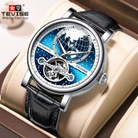 Tewis 2022 New Hollow Mechanical Watch Automatic Genuine Leather Casual Watch Waterproof Mens Watch Watch —D0517