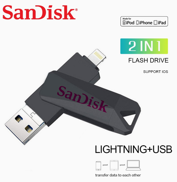 SanDisk OTG Micro USB Flash Drive 256GB 512GB 1TB PenDrive for iPhone