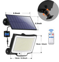 126228328348 LED Outdoor Solar Lights Super Bright 3 Modes Flood Lights IP65 Waterproof Wall Lamp with Remote for Yard Garden