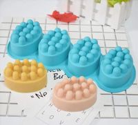 พิมพ์ซิลิโคน สบู่นวด 4 ช่อง (คละสี) 4 cavities Massage soaps อย่างดี จึงสามารถสัมผัสกับอาหารได้