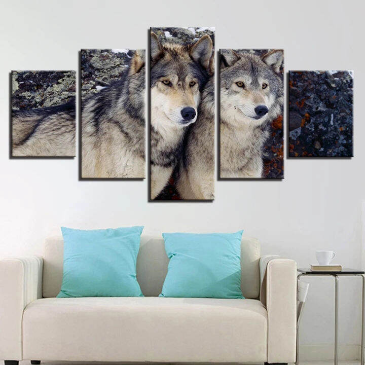 diy-diamond-painting-wolves-in-the-forest-5-piece-full-squareround-diamond-embroidery-multi-panel-5d-cross-stitch-gift