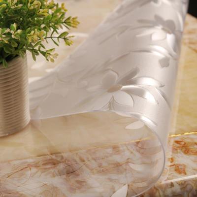 （HOT) ผ้าปูโต๊ะทรงกลมแก้วอ่อนผ้าปูโต๊ะ PVC ผ้าปูโต๊ะกลมผ้าปูโต๊ะกลมยางใสกันน้ำแผ่นคริสตัลฝ้า