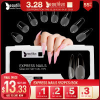 Beautilux Express Nails 552pcsbox Oval Stiletto Almond Square Coffin French False Fake Soak Off Gel Nail Tips American Capsule