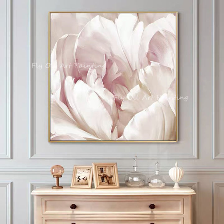 100-handmade-pink-flower-beautifu-plant-sqaure-picture-oil-painting-no-frame-on-canvas-wall-decoration-gift