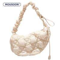 ∏۩✱ SFgbdszfbqa MOUSOON soft bag หญิงลําลองน้ําหนักเบา กระเป๋าโฮโบ ทรงก้อนเมฆ แนวเกาหลี ที่ห้อย แถมฟรี