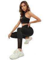 Women Sports Suits Yoga Sets Lifting Squat Gym Fitness Pants Leggings Hanging Neck Bra Exercise Sportswear