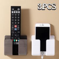 ☁☃✈ Wall Mounted Organizer Air Conditioner TV Remote Control Storage Box Mobile Phone Plug Holder Multifunction USB Charging Stand