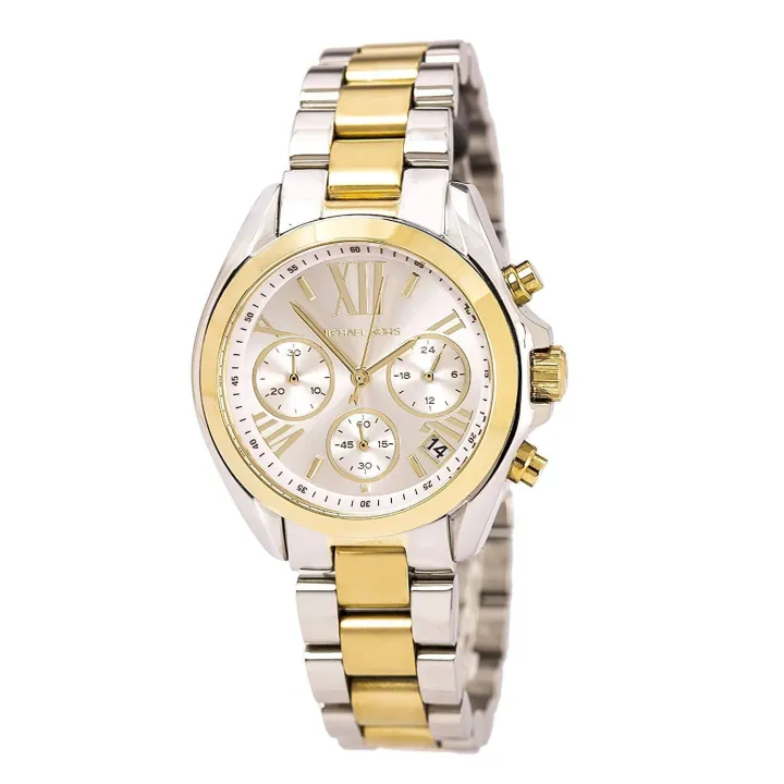 MK Michael Kors Mini Bradshaw MK5974 Two-Tone (White/Gold) Stainless Steel  Strap Watch for Women | Lazada PH