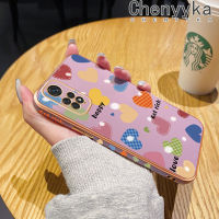 เคสสำหรับ Xiaomi Redmi โน๊ต11 S Note 11 S Note 5G Note 11T Note 11T Note 11 SE Poco M4 Pro 5G เคสสีหัวใจความรักขอบสี่เหลี่ยมเคสมือถือดีไซน์ใหม่ลายการ์ตูนบางๆเคสฝาปิดเลนส์กล้องกันกระแทกเคสนิ่ม