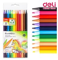 ดินสอสีไม้ 12 สี WOOD-FREE สีไม้ ดินสอสี Deli C110-12 Colored Pencil 12 colors เครื่องเขียน สีระบาย อุปกรณ์วาดรูป อุปกรณ์เครื่องเขียน