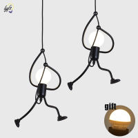 Little Man Climbing Pendant Lights Modern For Children Room kitchen Hanging Lamp Iron People Metal Cord Pendant Lamps Art Decor