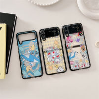 CASETiFY Samsung Galaxy Z เคสฝาพับ4แบบแข็งอลิซในแดนมหัศจรรย์ Samsung Flip 3 Clear สำหรับเด็กผู้หญิงเคสป้องกันแบบกันแรงสั่นสะเทือนเคสโทรศัพท์ใส