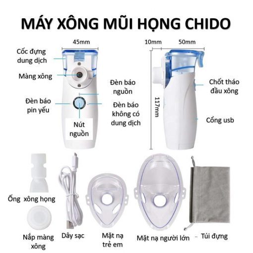 Máy xông mũi họng điện dung cầm tay chido - ảnh sản phẩm 7