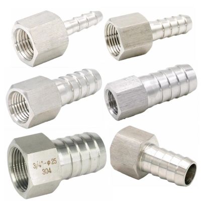 【YF】✹✿▨  1/8  1/4  3/8  1/2  3/4  BSPP M14 M20 Female to Tube I.D 6/8/10/12/14/16/20/25mm Barbed 304 Pipe Fitting