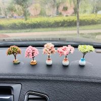 【jw】◈  árvore decorações para carro console central acessórios de plantas verdes montadas simulado decoração flores presente bonito meninas novo