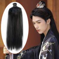 เครื่องแต่งกายโบราณ Hanfu วิกผมผู้ชายครึ่งหัวปกลัทธิเต๋าฟิล์มและทีวีบุญปกหัว COS อะนิเมะวิกมงกุฎผมปกหัว