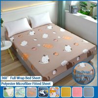 Cartoon Bedspread Polyester Mattress Cover All-around Elastic Band Bed Sheet(No pillowcase) King Queen Full Size Home Decoration