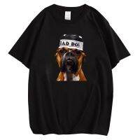 CLOOCL Black Cotton T-shirts Fashion Bad Dog Boxer Chest Print Tees O-neck Short Sleeve Hip Hop Tops Dropshipping XS-4XL-5XL-6XL