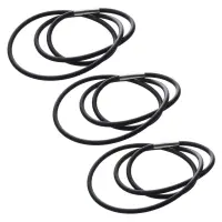 3pcs 19.75 Inch 3mm Fashion Rubber Cord Necklace with Stainless Steel Closure - Black