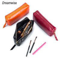 Dreamwise กระเป๋าใส่เหรียญสำหรับผู้หญิงใหม่ความจุขนาดใหญ่เคสใส่ดินสอหนังวัวแท้ซิปมัลติฟังก์ชั่นแว่นตาแต่งหน้ากระเป๋าเก็บของ