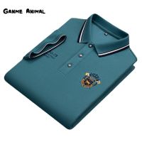 Summer Korean Fashion Mens Polo Shirt Luxury Embroidered Cotton Lapel Collar Short Sleeves Loose Sport Business Tops