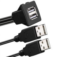 KLJDED 1m/2m ประเภทกระโดด USB 2.0 สำหรับรถยนต์ รถบรรทุก เรือ ล้าง/ติดตั้ง/เต้ารับ แดชบอร์ดรถจักรยานยนต์ ชายกับหญิง สายต่อ ขยายสาย พอร์ตคู่