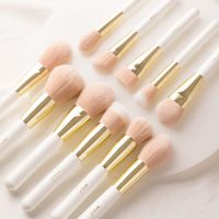 BEILI White Gold Makeup Brushes Professional Foundation Eyeshadow Powder Brushes High Quality Pink Synthetic Make Up Brush Set