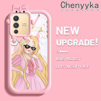 เคส Chenyyka สำหรับ VIVO V23 5กรัม S12 5กรัม V23i 5กรัมลายการ์ตูนสาวสวยเคสรูปโบว์มอนสเตอร์ตัวเล็กๆเคสนิ่มทนต่อการขัดถูเคสโทรศัพท์โปร่งใส TPU ซิลิกาเจลฝาครอบป้องกันเลนส์กล้องถ่ายรูป