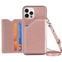 Wallet Purse for IPhone 13 12 11 14 Pro Max Mini 7 8 Plus X Crossbody Case with Card Holder Women Lanyard Strap Stand Leather