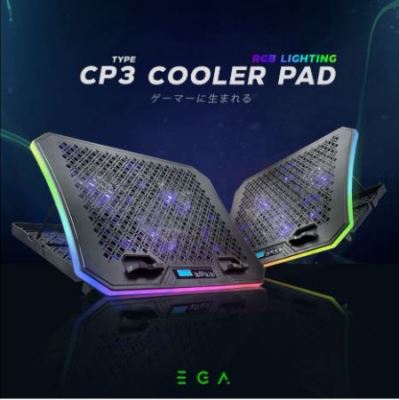 EGA ⚡️FLASH SALE⚡️(ราคาพิเศษ) TYPE CP3 RGB Gaming Cooling Pad ใหม่ล่าสุด *Warranty 2 Y*
