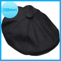 C169CKNRL สีดำสีดำ หมวกลิ้นเป็ด ผ้าคอตตอน ครีมกันแดดป้องกันแสงแดด หมวกทรงแปดเหลี่ยมป้องกันแสงแดด ที่มีคุณภาพสูง หมวกลิ้นเป็ดเด็กส่งหนังสือพิมพ์ สำหรับผู้หญิง