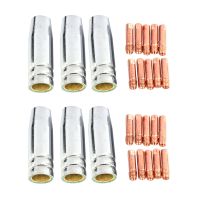 26Pcs CO2 Mig Welding Torch Aircooled MB 15AK Contact Tip Holder Gas Nozzle 0.8mm Welder Shield Shroud Nozzle Tip Kit