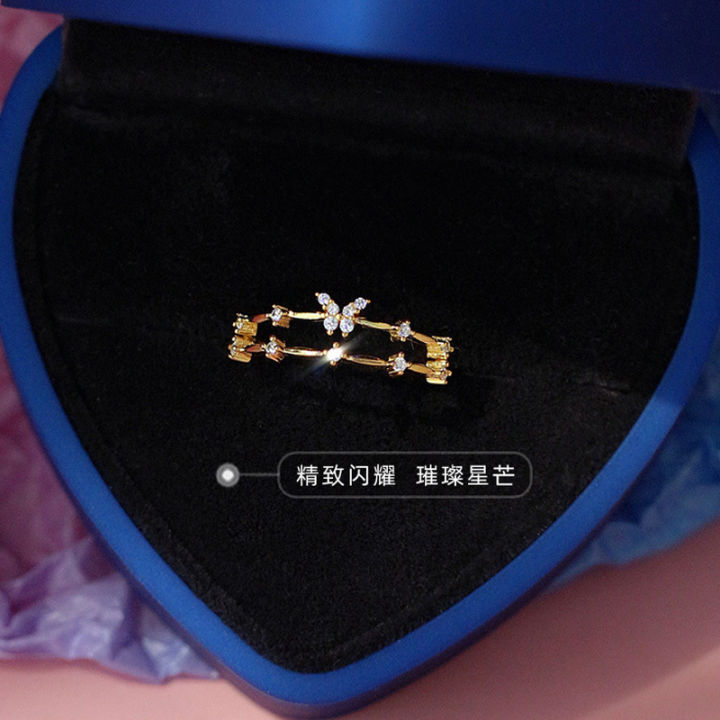 in-stock-s925-แหวนผีเสื้อคู่เงินแท้-2022-สไตล์ใหม่ของผู้หญิงแฟชั่นบุคลิกภาพเฉพาะการออกแบบแหวนเพชรระดับไฮเอนด์-gift
