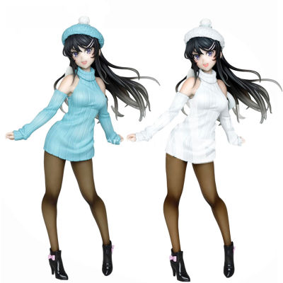 22cm Rascal Does Not Dream of Bunny Girl Senpai Anime Figure Seishun Buta Yarou Wa Sakurajima Mai Knit Dress Action Figure Toys