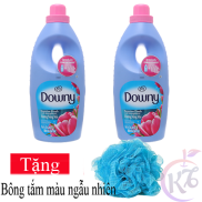 Combo 2 chai Nước xả vải Downy hương Nắng Mai chai 800ml Tặng 1 bông tắm