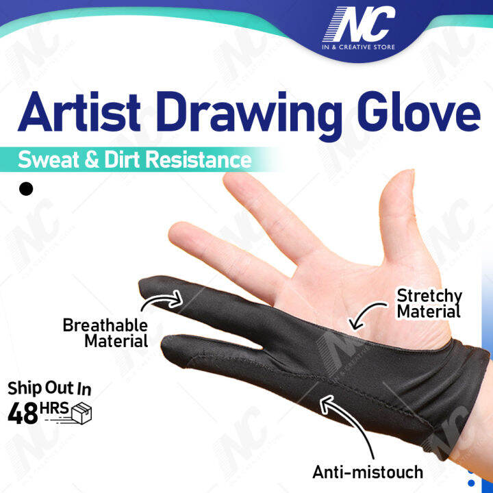 Tablet Drawing Glove - Black - iPad Tablet Glove - Drawing Artist Glove -  Wacom Drawing Tablet Glove