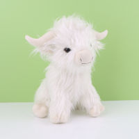 29ซม. Kawaii จำลอง Highland Cow สัตว์ตุ๊กตา Plush Soft ตุ๊กตาครีม Highland Cattle Plush ของเล่น Kyloe Plushie ของขวัญเด็ก