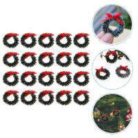 BESTOMZ 20pcs Miniature Christmas Wreath Mini Artificial Christmas Wreaths เครื่องประดับ