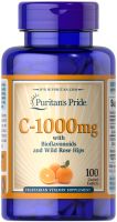 วิตามินซี puritan Vitamin C-1000 mg with Bioflavonoids and Wild Rose Hips 100 Caplets