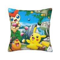 Pokémon Pokemon Pikachu, Snivy, Victini, Oshawott And Drilbur Home Decor Pillowcase Casual Couch Chair Waist Car Computer Bed Sofa Throw Polyester Pillow Case Bedroom Office（45cm x 45cm）