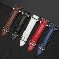 №✌ Smooth Genuine Calfskin Leather Watchband 18mm 20mm 22mm 24mm Straps with Solid Automatic Butterfly Buckle Business Watch Band