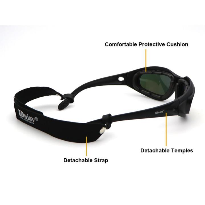 daisy-c5-polarized-แว่นตากองทัพทหารแว่นตากันแดด4ชุดเลนส์ชายพายุทะเลทรายเกมแว่นตายุทธวิธีกีฬา
