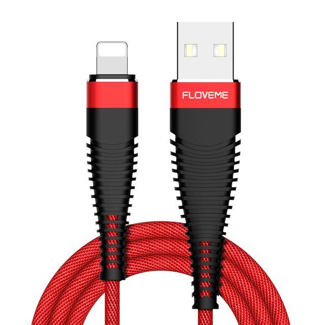 hot-ruxmmmlhj-566-floveme-1m-สายไลต์นิ่งสำหรับ-iphone-xr-x-สาย-usb-แรงดึงสูง-braid-สายเคเบิลข้อมูลสายชาร์จสำหรับไอพอดไอแพด1-2สายเชื่อมเคเบิล