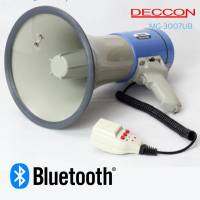 DECCON MG-3007UB โทรโข่งอัดเสียงได้ เสียงไซเรน พร้อมไมโครโฟน Megaphone  ไมโครโฟนในตัว พร้อมเสียงไซเรน  แบตเตอรี่ลิเที่ยม ชาร์ทไฟได้ บันทึกเสียงได้ 20 วินาที มีช่องเสียบ USB / SD Card / AUX รับสัญญาณ Bluetooth ได้ ขนาดฮอร์น เส้นผ่าศูนย์กลาง 9 นิ้ว กำลังไฟ