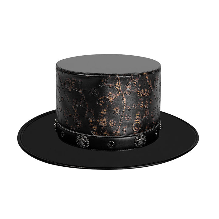 steampunk-halloween-european-and-american-retro-pattern-plague-doctor-neutral-magic-hat-gentleman-top-hat-female-gift