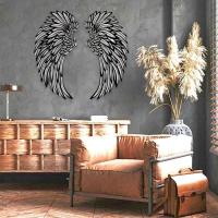 Angel Wings Wall Decor Hollowed Wall Angel Wings Art ประติมากรรม Elegant Home Decor สำหรับห้องนั่งเล่นห้องนอนห้องรับประทานอาหาร Yard