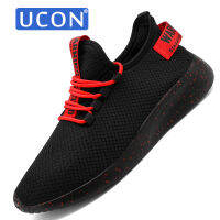 UCON รองเท้ากีฬาน้ำหนักเบาสำหรับผู้ชาย,รองเท้าผูกเชือกเดินระบายอากาศได้ดีน้ำหนักเบาสำหรับตาข่ายระบายอากาศฤดูร้อนขนาด38-47